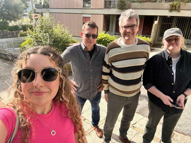 The Newsmast Team smiling at the camera in the sun.