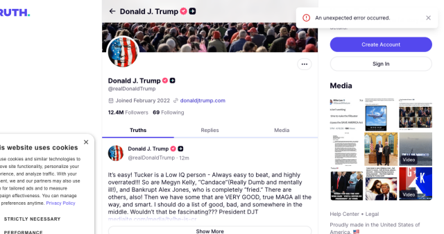 Error on PoopSocial" An unexpected error occurred