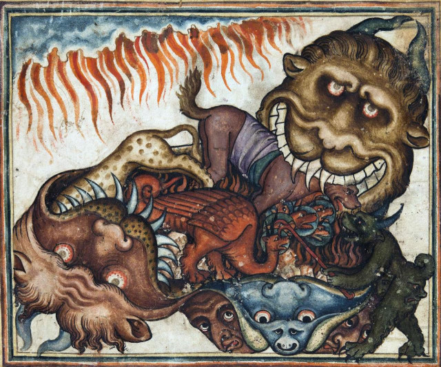 Hellmouths. #Apocalypse, Normandy ca. 1330. BnF, Latin 14410, p. 79.
#medieval #MedievalArt