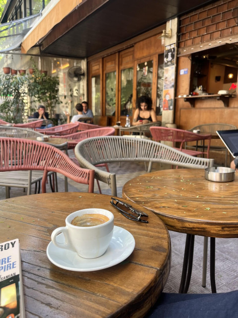 terrace of a cafe in badaro, beirut