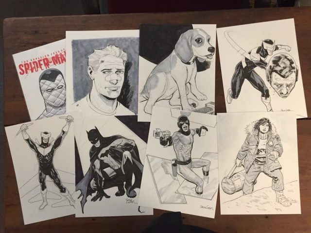 An array of commissioned sketches.