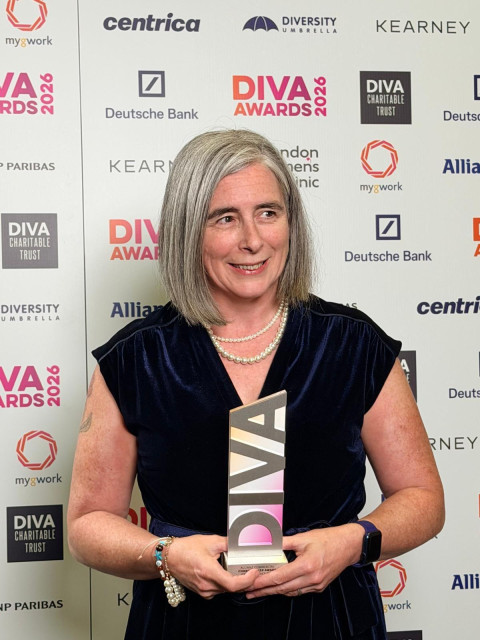Claire Harvey with her award