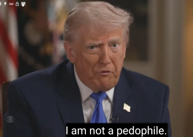Trump on 60 Minutes 4-26-26 saying I am not a Pedophile