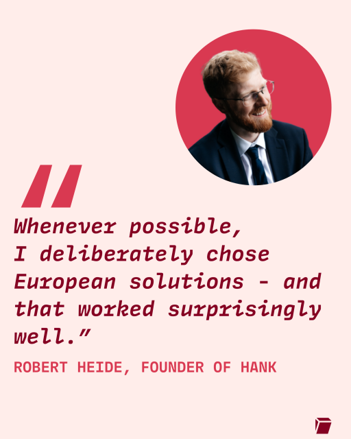 Image shows Robert Heide, CEO of Hank, with a quote.