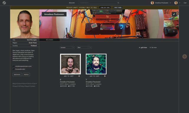 Screen grab of my Subvert Alpha profile page.
