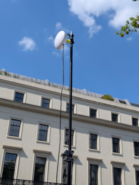 A facial recognition checkpoint operated by the London Metropolitan Police