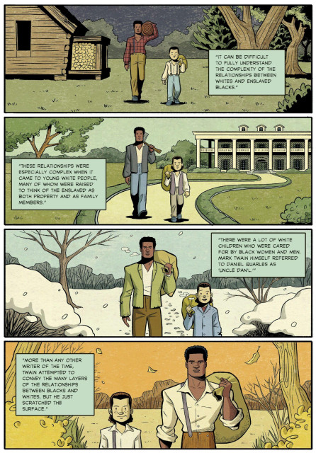 Page from "Big Jim and the White Boy", a spin on Mark Twain by David F Walker 