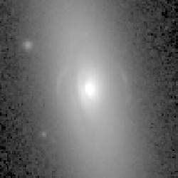 Euclid data: a tilted galaxy with fainter arcs around its center.