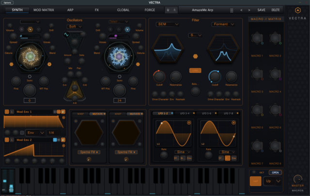 Vectra plugin UI.