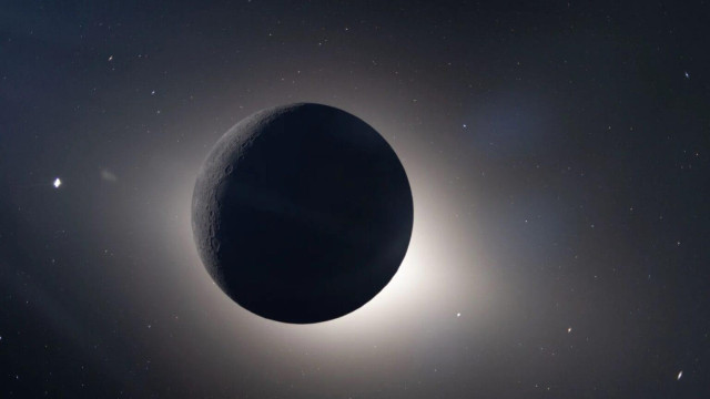 A total eclipse seen from the Orion module of the Artemis II mission
