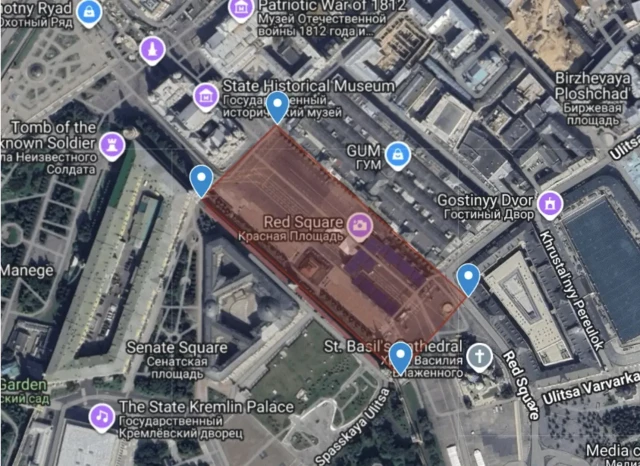 the coordinates of red square plotted as an exclusion zone that Ukraine *permits*