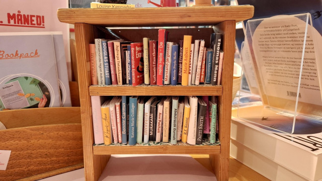 Close-up of tiny books described in other photo Alt Text