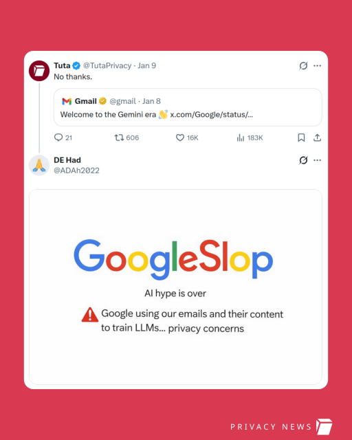 Image shows screenshot of Google saying "Welcome to the Gemini era"