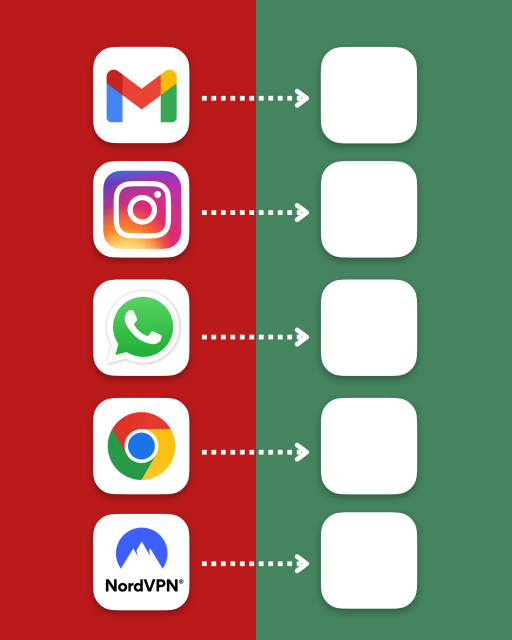 Big Tech alternatives, no icons