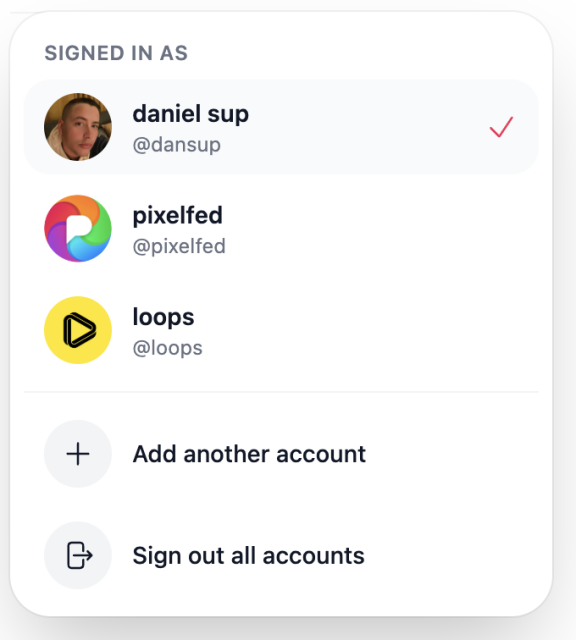 Multi account authentication, allowing for you to login to up to 5 accounts and easily switch between them.