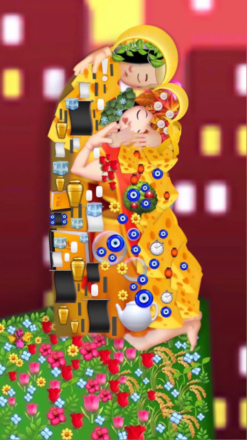 a klimt painting made with emojis