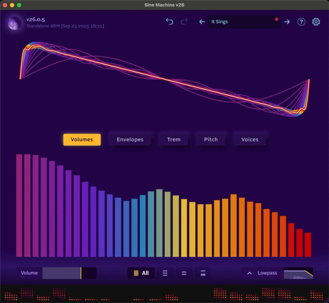 Sine Machine plugin UI.