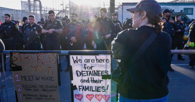 Pic from the article of protesters at Delaney Hall: