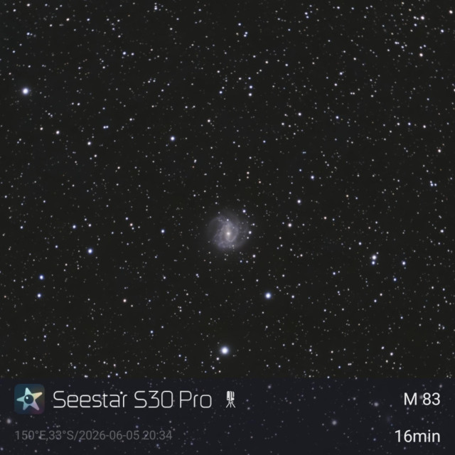 Image of M83 taken from a Seestar S30 Pro