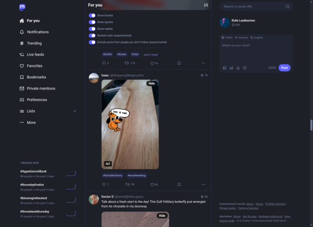 A screenshot of "For you" feed