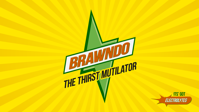 logo for Brawndo, the thirst mutilator