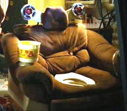 TV-viewing chair/toilet from the movie "Idiocracy."