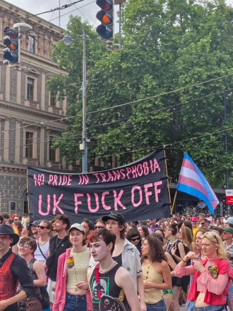 NO PRIDE IN TRANSPHOBIA

UK FUCK OFF