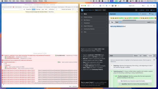Screenshot of me debugging why the password my password manager generated was being silently rejected by Bank of Ireland’s registration form.