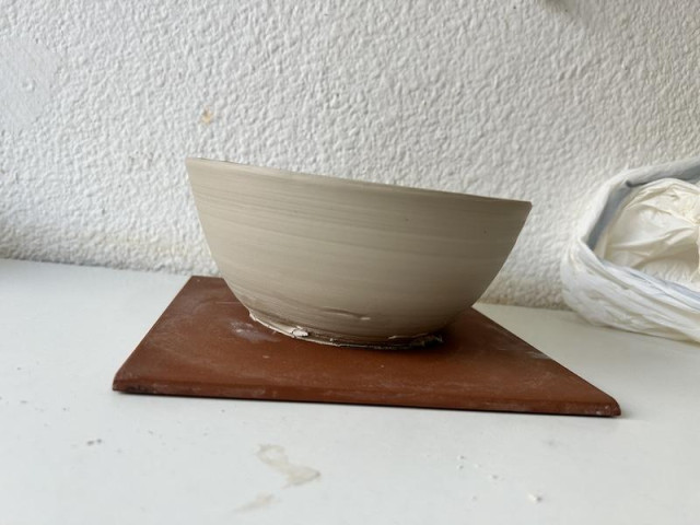 Raw pottery bowl