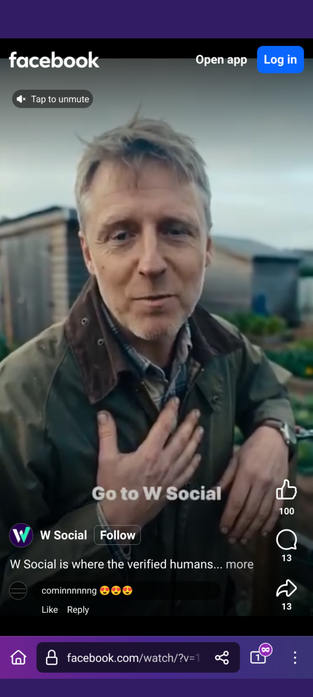 Still of an "AI" slop video of W Social