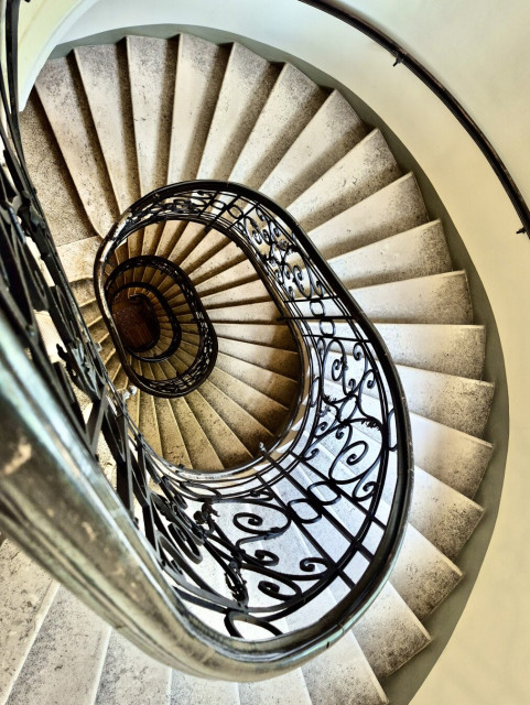 View of an old staircase from above, vienna, austria