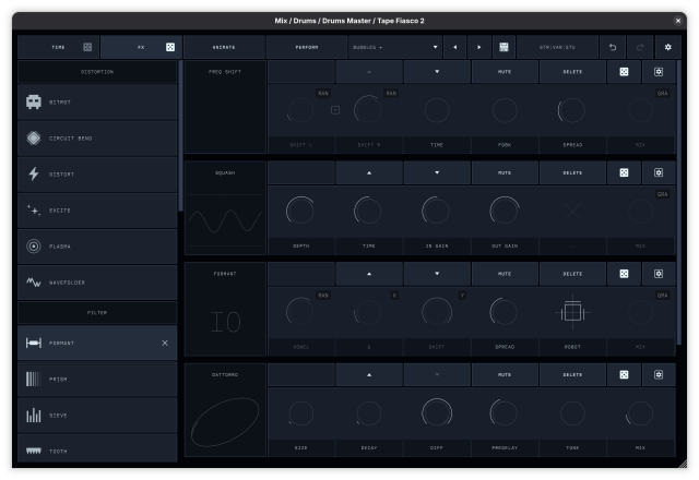 Tape Fiasco 2 plugin "FX" page