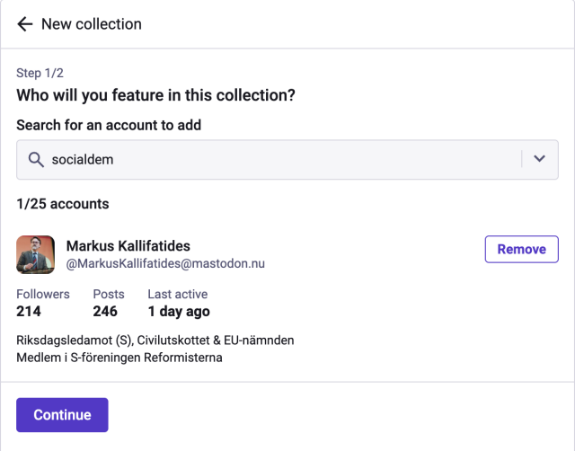 Markus Kallifatides profil tillagd i collections (samlingar)