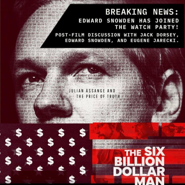 Poster for the 6 billion man. A documentary about Julian assange.