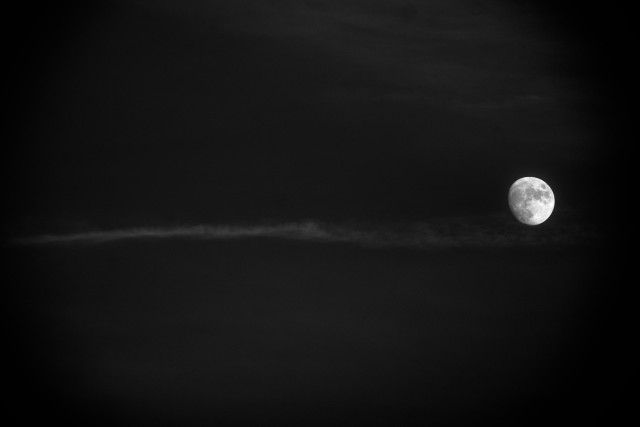 A closer-up view of the moon this evening.
