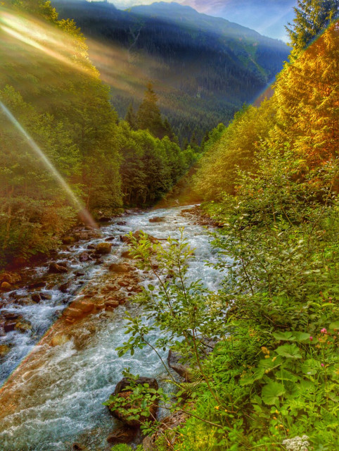 Roaring river in Silbertal