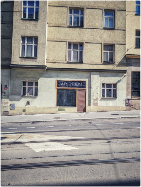empty street in Prague during a heatwave.