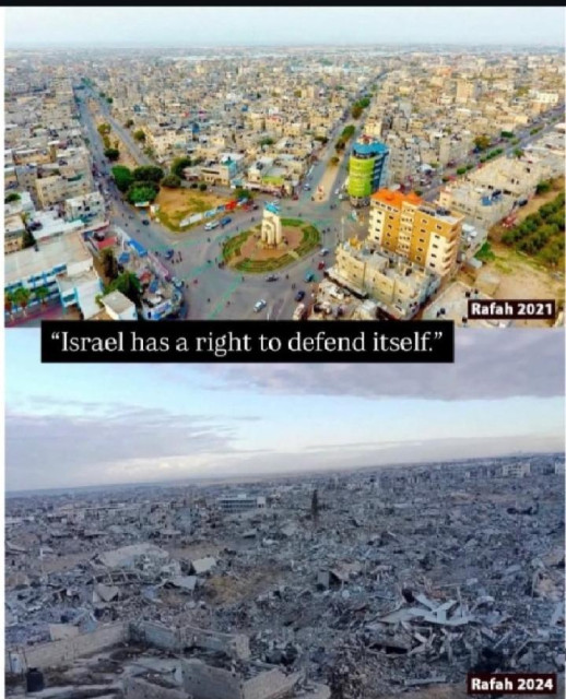when people say "Israel has a right to defend itself