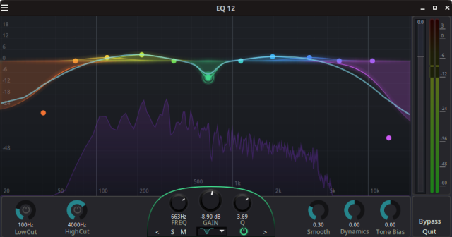 Screenshot of the ToneShiftEQ plugin.