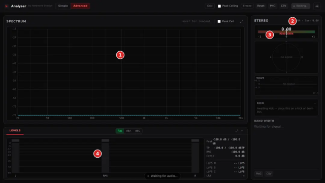 Hardwave Analyser plugin UI.