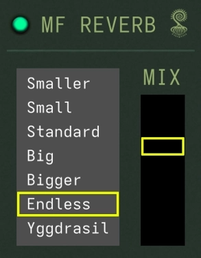 MF Reverb plugin UI.