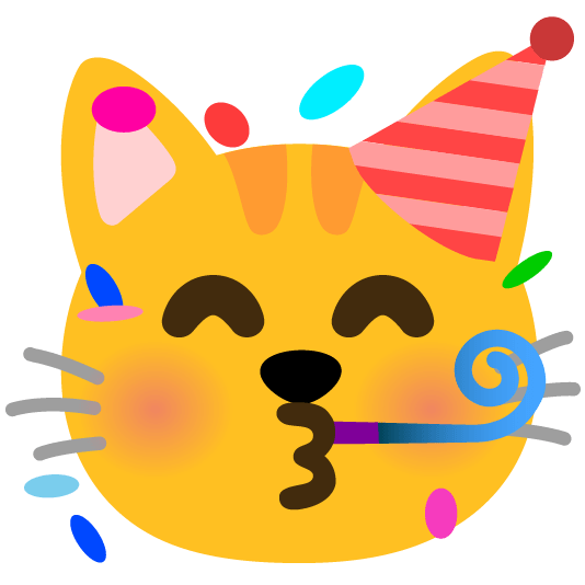 Festande katt (😺️+🥳️)