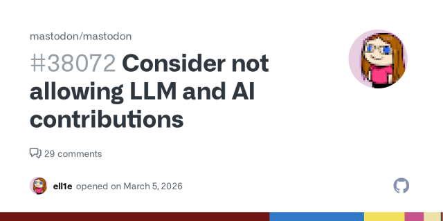 Consider not allowing LLM and AI contributions