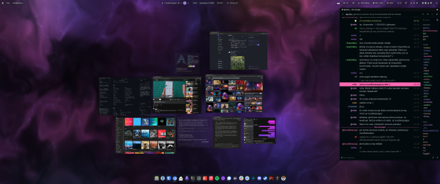 Screenshot of Ultra Wide Quantum Realm -type of endless canvas desktop