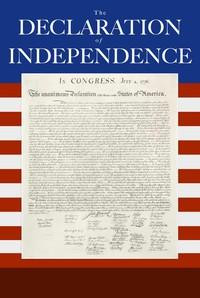 Title: The Declaration of Independence of the United States of America

Author: Thomas Jefferson

Credits: This etext was produced by Michael S. Hart.

A poster-style image of the United States Declaration of Independence document centered against a patriotic red, white, and blue striped background, with the title "The Declaration of Independence" displayed in bold text at the top.

https://www.gutenberg.org/cache/epub/1/pg1-images.html