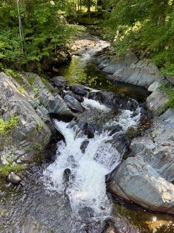 Waterfall through a rocky chasm