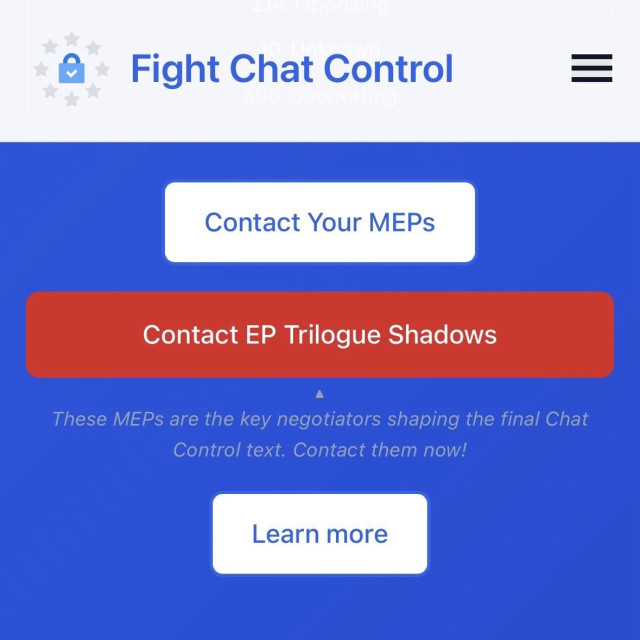 🇪🇺 Your #privacy & #freedoms are at risk.
📢 Send a clear message:
❌ NO to #MassSurveillance 👀
✅ YES to #DigitalPrivacy🔒
🔔 Take Action Now:
👉 https://FightChatControl.eu

#ChatControl #ChatKontrolle #CSAM #FightChatControl #StopChatControl⁩