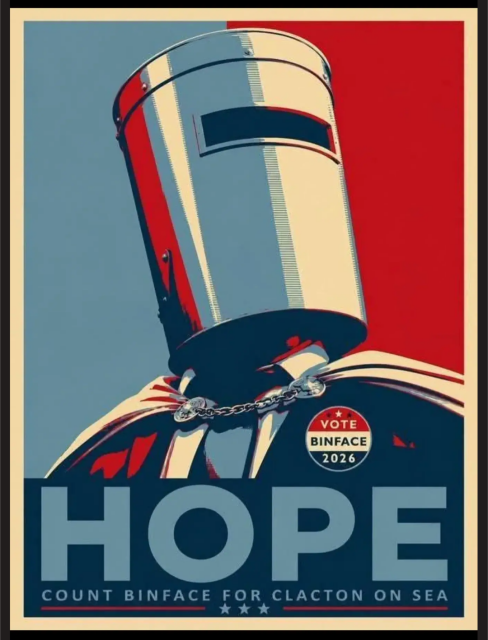 Inspiring poster inviting you to vote for "hope" and Count Binface 