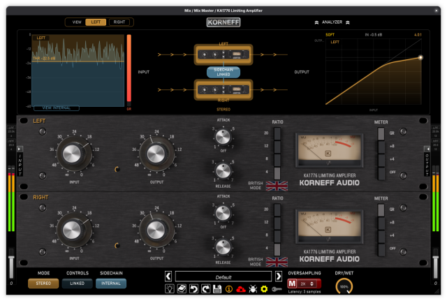KA1776 Limiting Amplifier plugin UI.