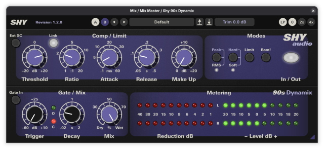 Shy 90s Dynamix plugin UI.